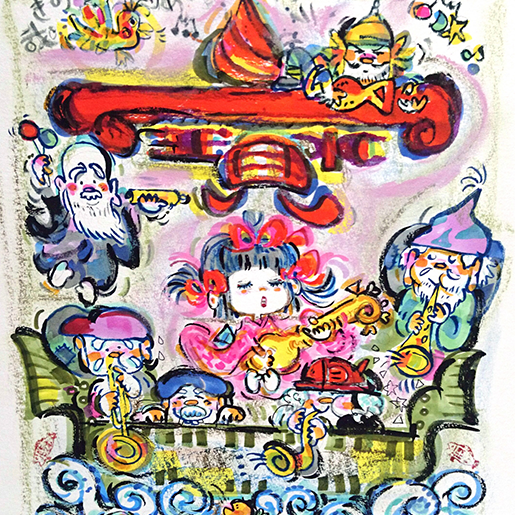 踊る七福神